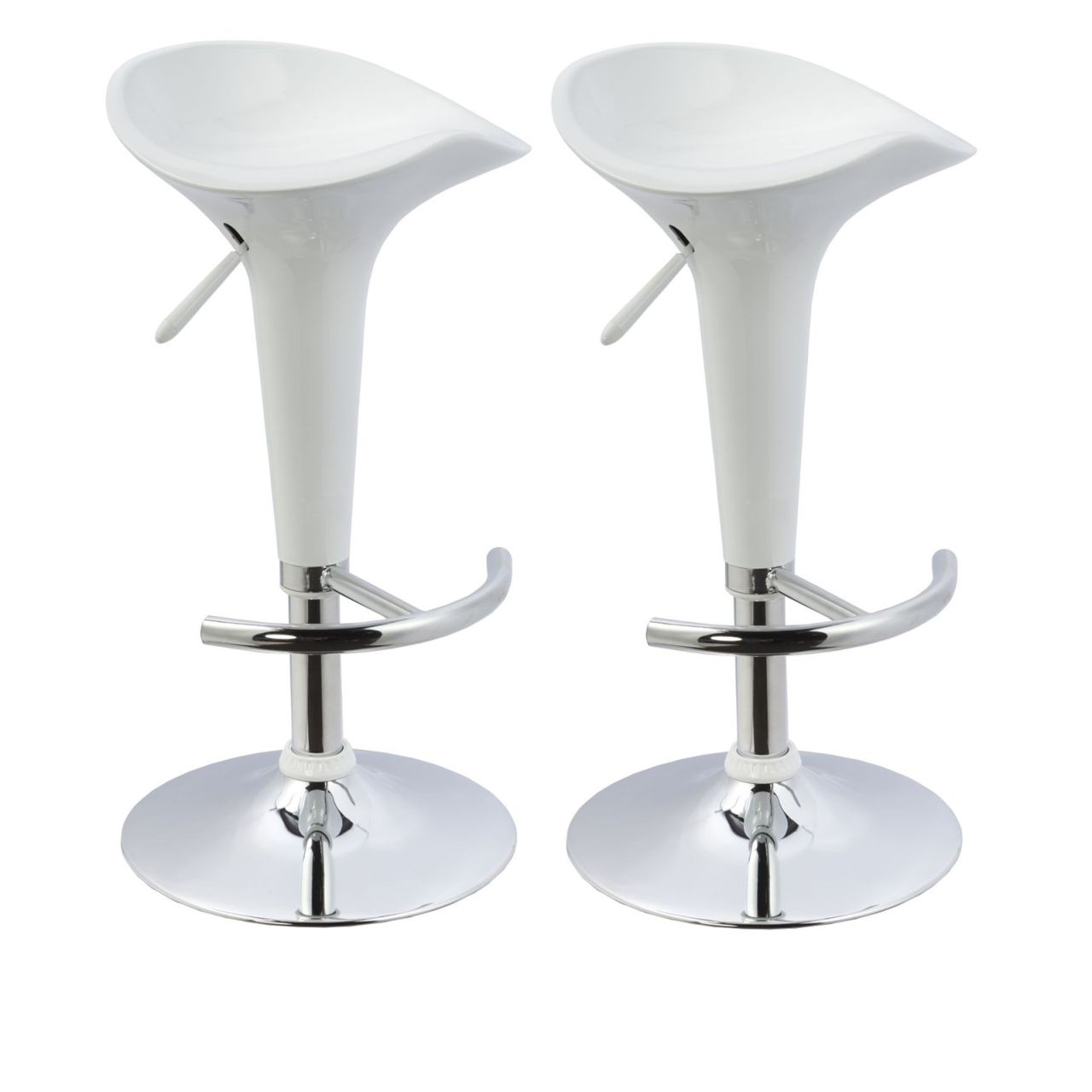 Barhocker Hocker 2er Set - Nr 120 - Kunstoff Weiss