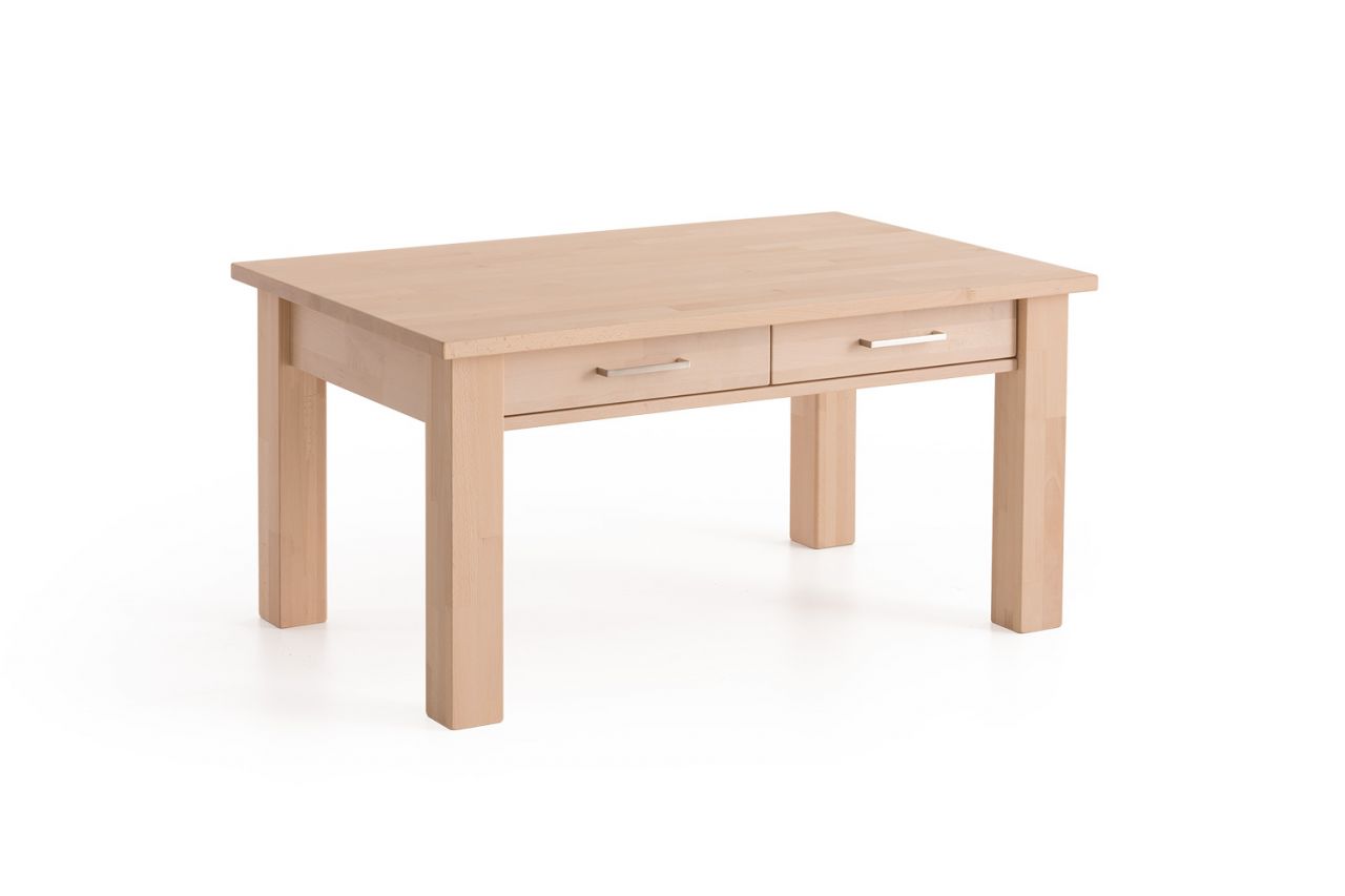 Couchtisch Tisch mit Schublade JORGE Buche Massivholz 110x70 cm