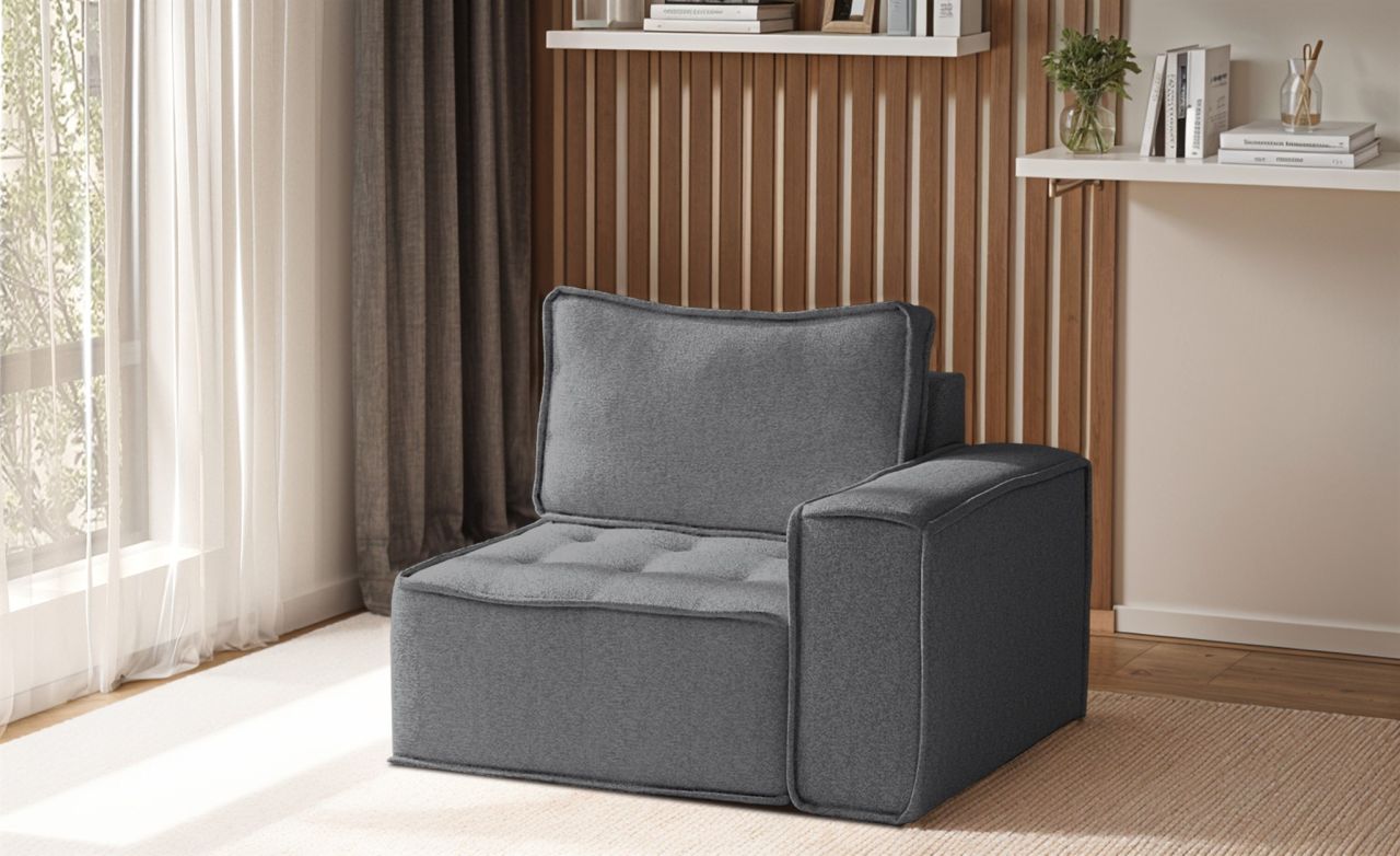 Sessel SANDE 1-Sitzer Modul Stoff Alpine Anthrazit Seite Rechts