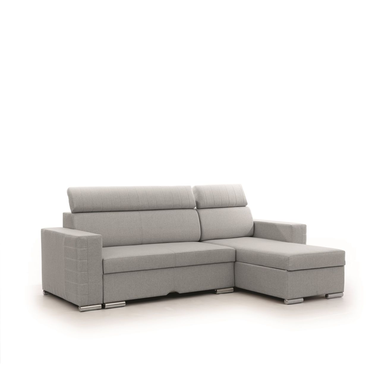 Ecksofa Schlafsofa Sofa CANTON in Stoff Liverpool Grau Ottomane Rechts