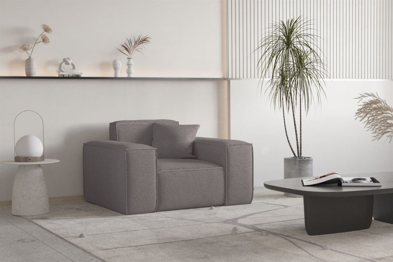 Sessel Designersessel CELES PREMIUM in Stoff Ascot Bukla Taupe