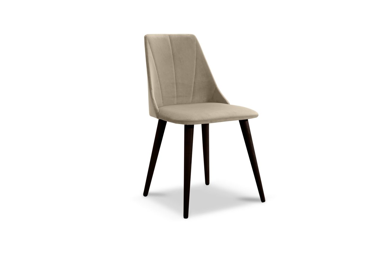 Esszimmerstühle Stuhle 2er Set CAROS Massivholz Buche-Wenge Stoff Creme