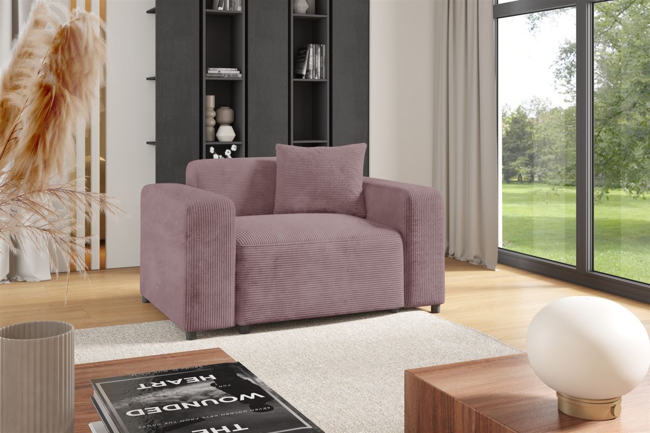 Sessel Designersessel MEGAN in Stoff Poso Altrosa