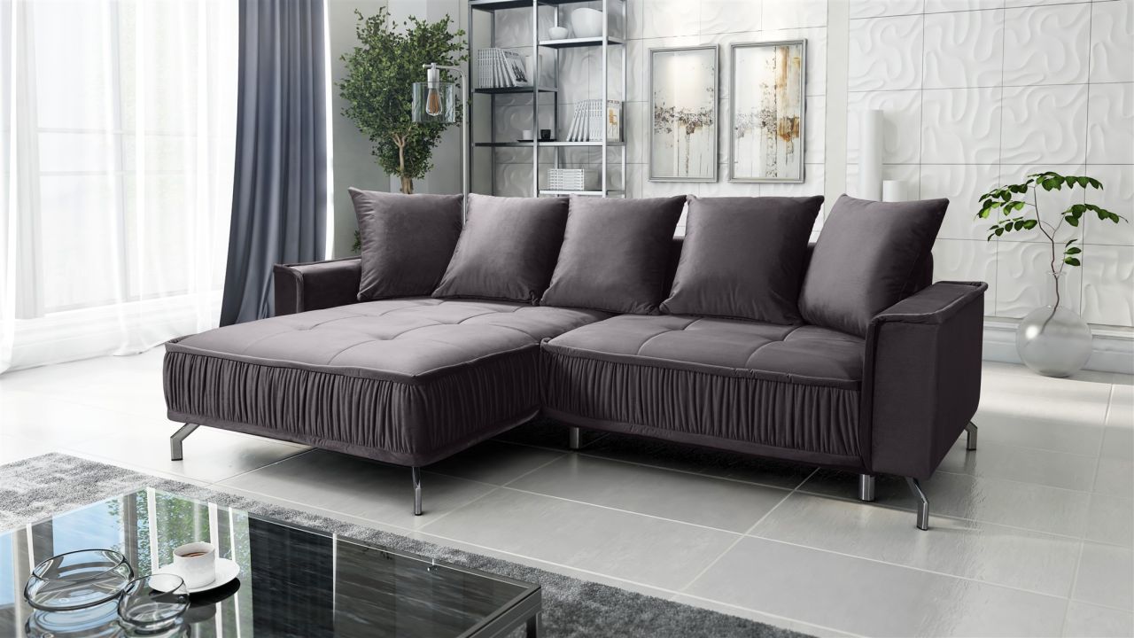 Ecksofa Schlafsofa Sofa FLORENCE Stoff Element Grafit Ottomane Links
