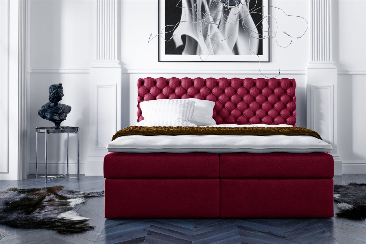 Boxspringbett Schlafzimmerbett PARINI 120x200cm Rot