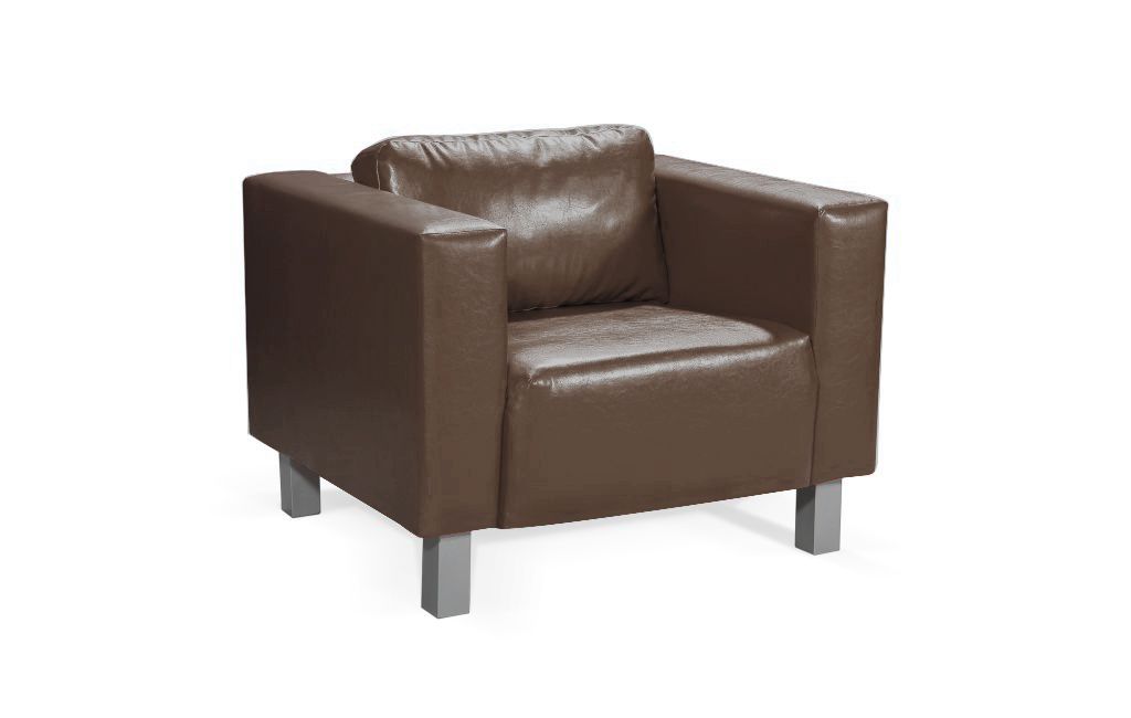 Sessel Clubsessel MAILAND in Kunstleder Braun