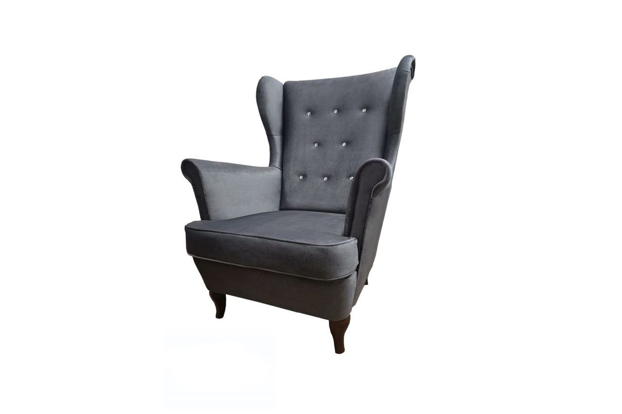 Sessel Ohrensessel Wohnzimmersessel ISABELLE inkl. Hocker