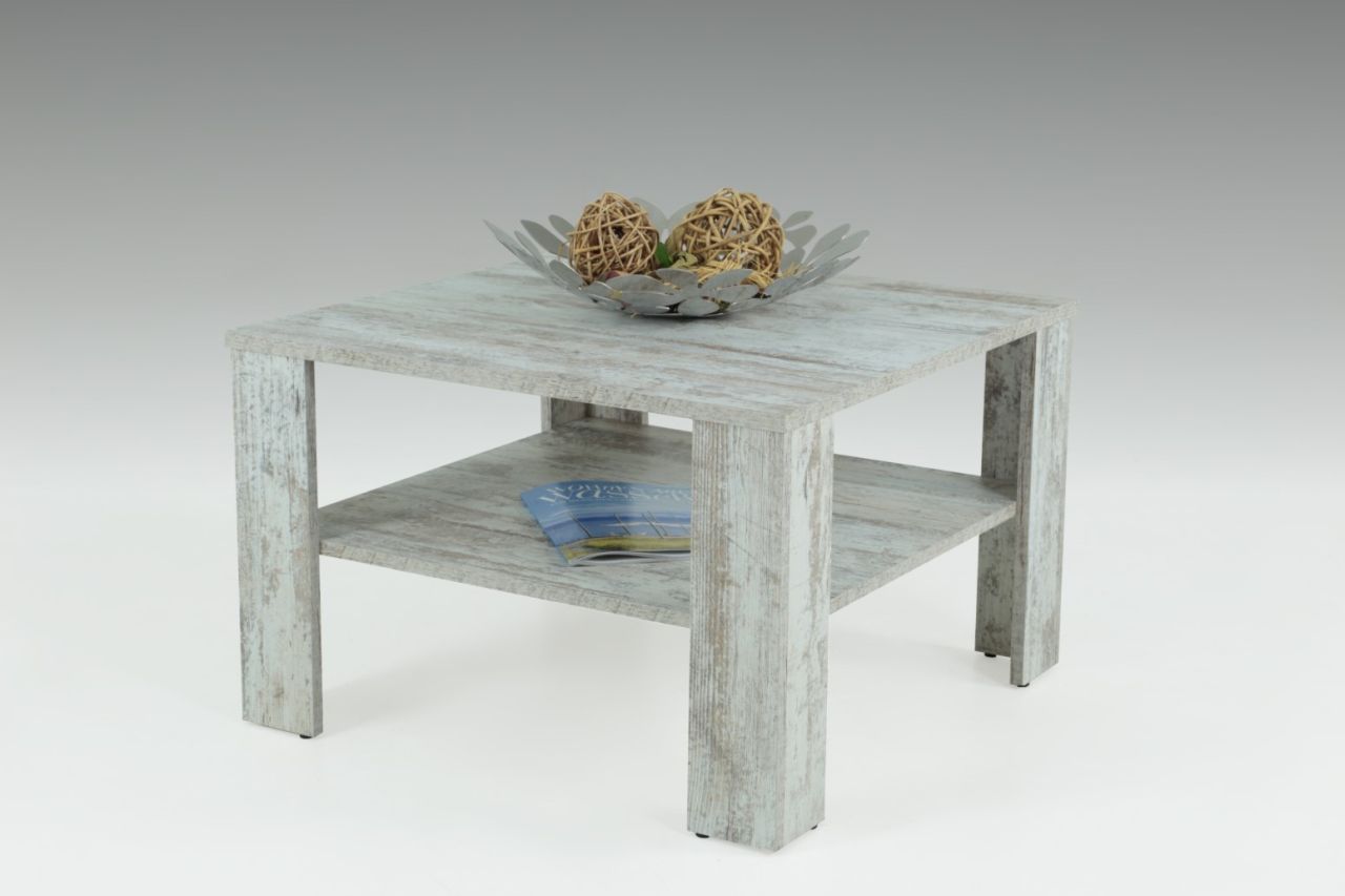 Couchtisch Tisch 'Loco 2' 68x68 cm mit Ablageboden Vintage Eiche