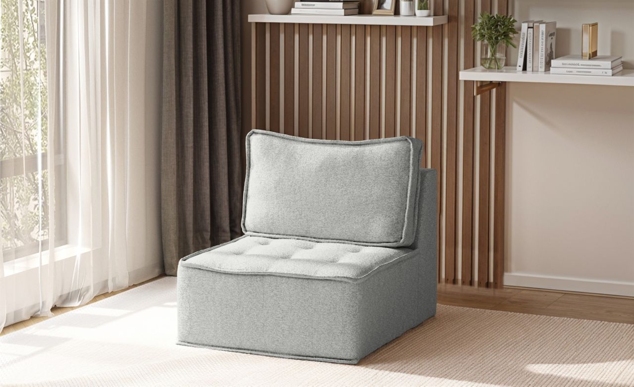 Sessel SANDE 1-Sitzer Modul Stoff Alpine Hellgrau