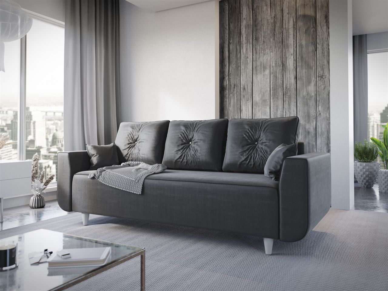 Sofa 3-Sitzer PROVO Schlaffunktion in diversen Stoff und Farbvarianten