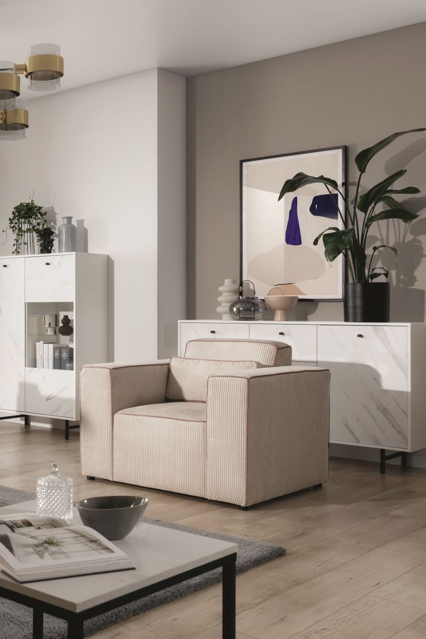 Sessel Designersessel WALDO in Stoff Poso Beige