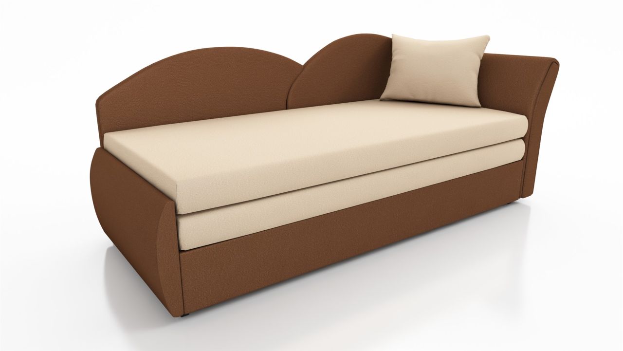 Sofa Schlafsofa inklusive Bettkasten ALINA / L- Stoff Alova Braun / Creme