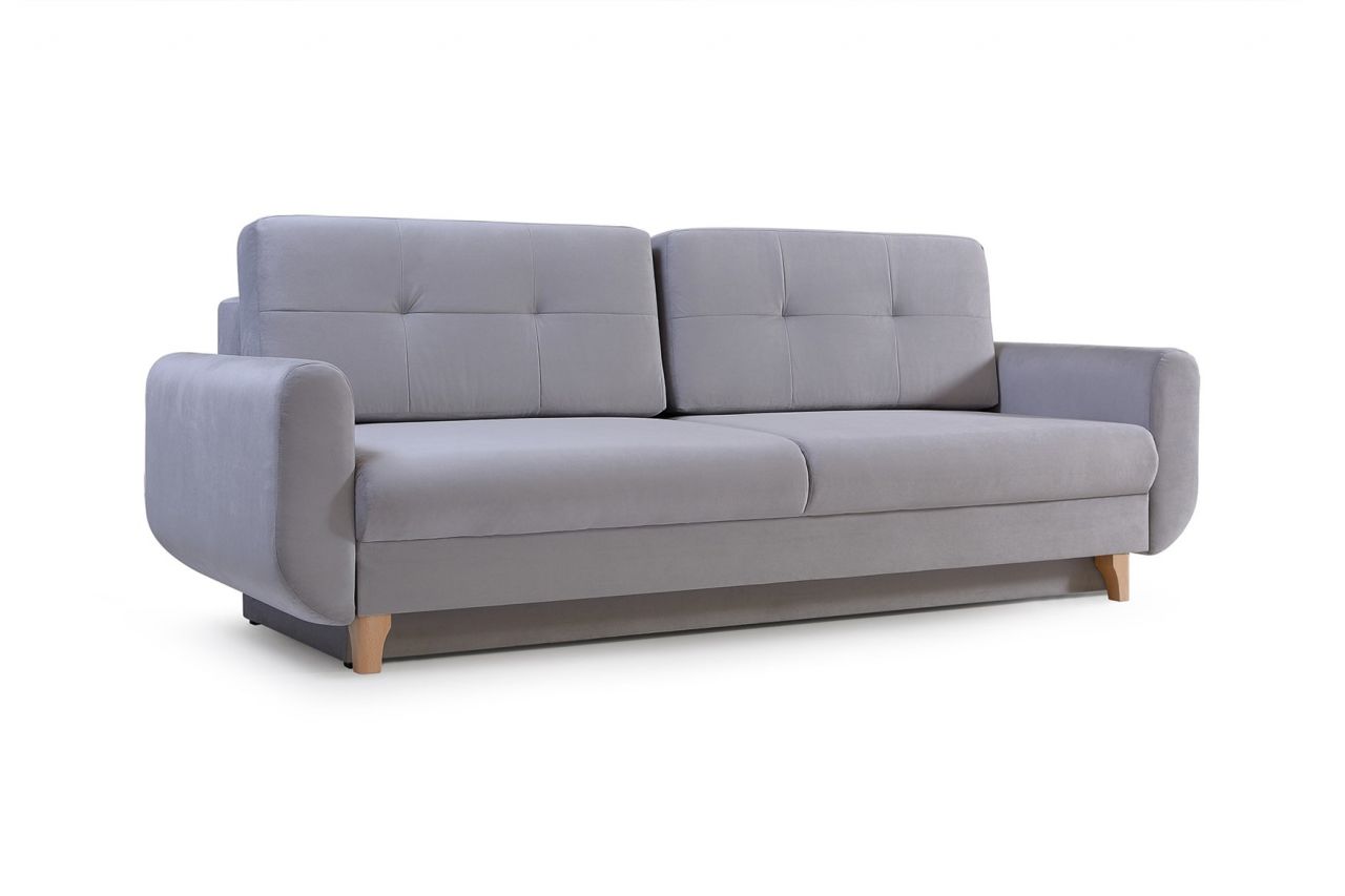 Sofa 3-Sitzer Schlafsofa ARLET Stoff Pastellblau