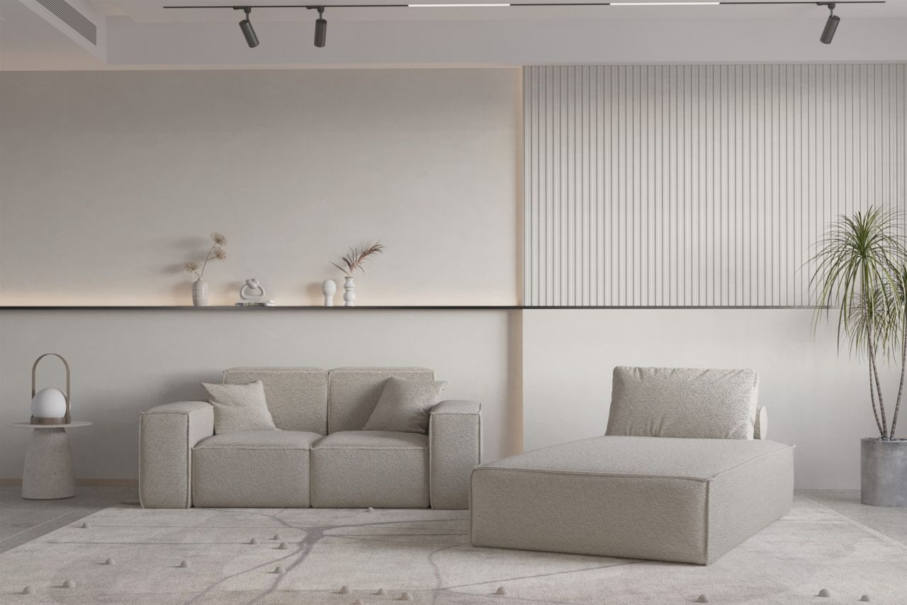 Sofa Set 2-teilig Sezlong und Sofa 2-Sitzer CELES PREMIUM Stoff Ascot Bukla B...