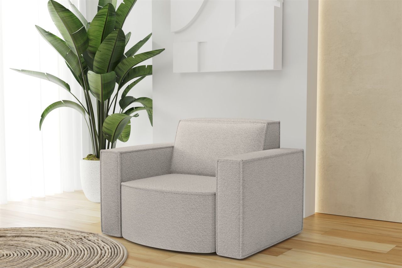 OUTLET Sessel Designersessel PALMA in Stoff Ascot Pearl