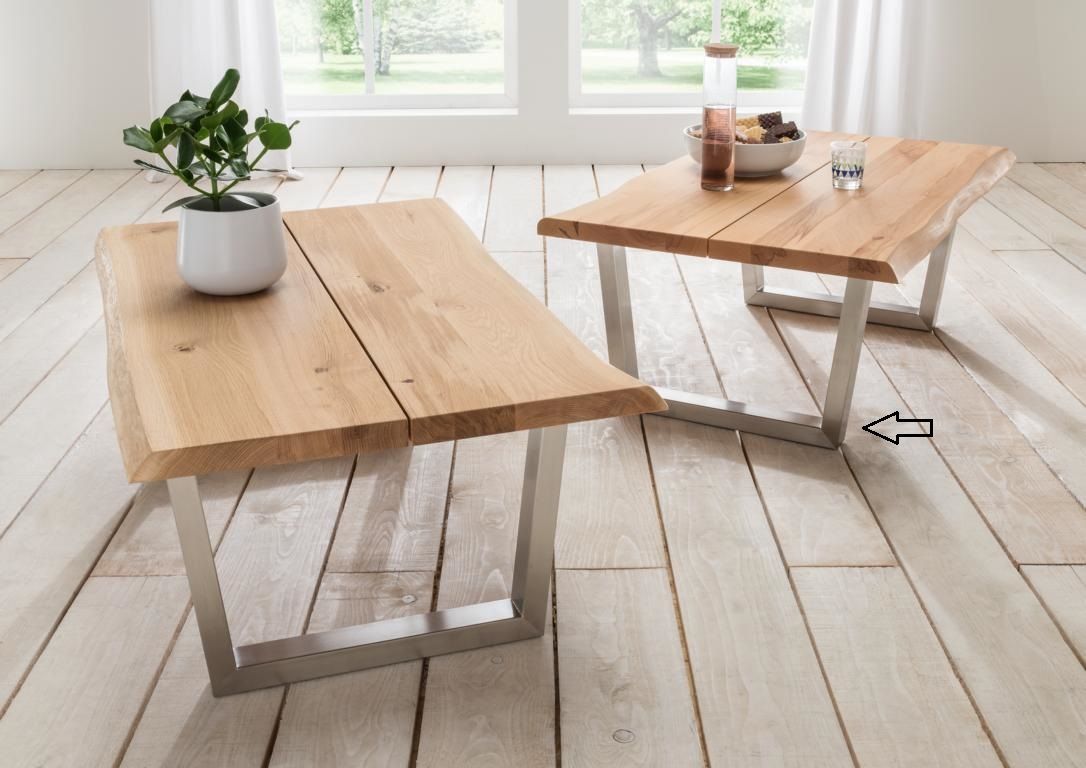 Zeitloser Couchtisch 'Benno ' Kernbuche Massiv geölt 120 x 75 cm