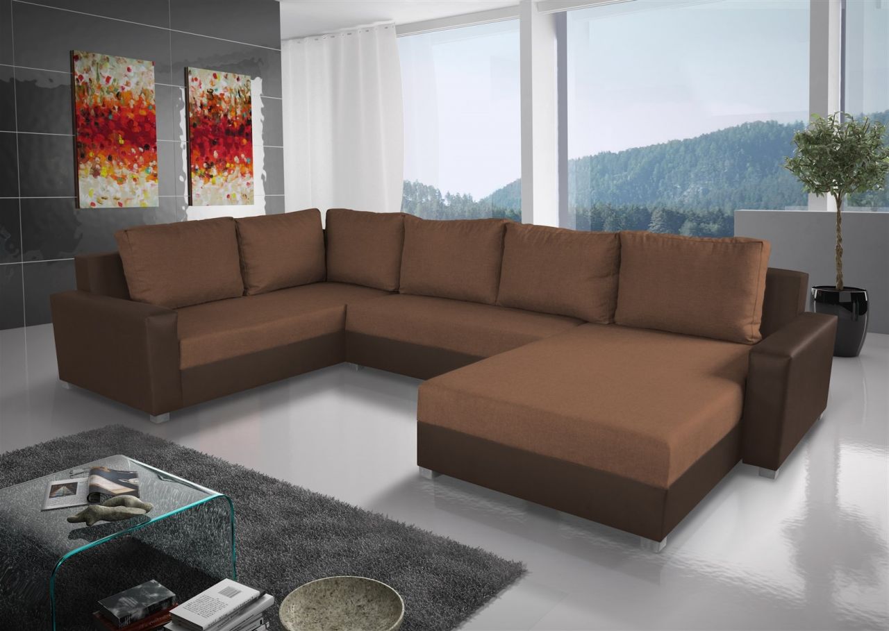 Couchgarnitur GRADO mit Schlaffunktion Otto.. Rechts Dunkelbraun/Braun