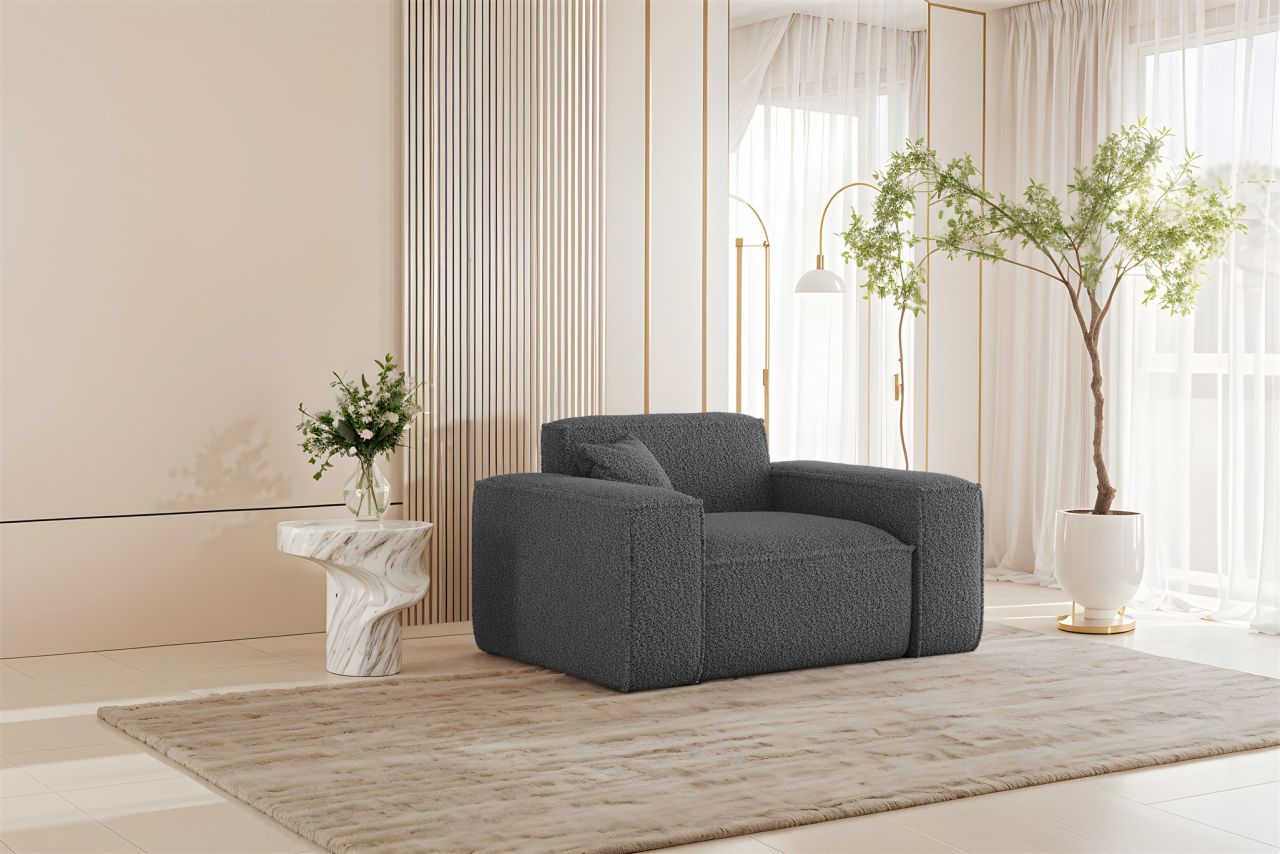 Sessel Designersessel CELES PREMIUM in Stoff Sven Dunkelgrau