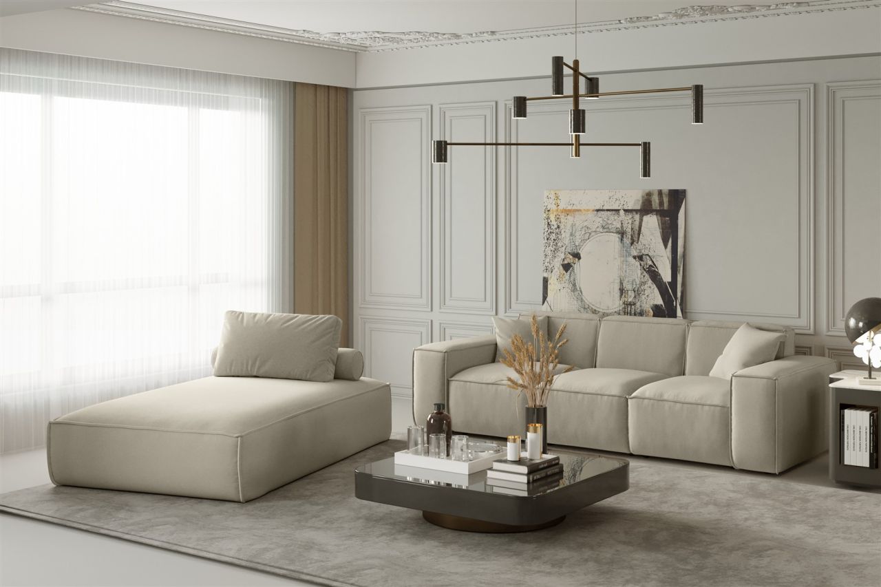 OUTLET Sofa Set 2-teilig Sezlong und Sofa 3-Sitzer CELES in Stoff Opera Velve...