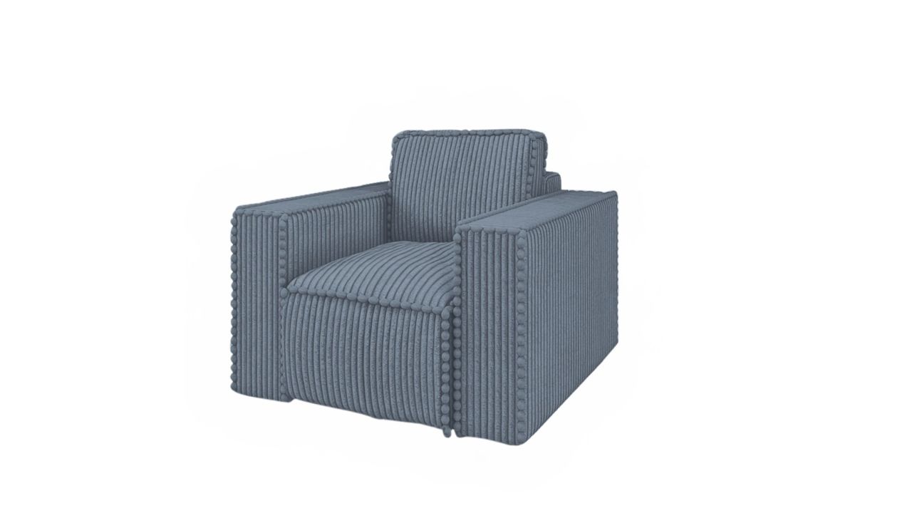 Sessel Designersessel VAJANA Stoff Tilia Azurblau