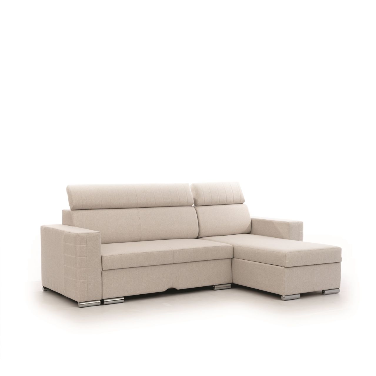 Ecksofa Schlafsofa Sofa CANTON in Stoff Liverpool Pearl Ottomane Rechts
