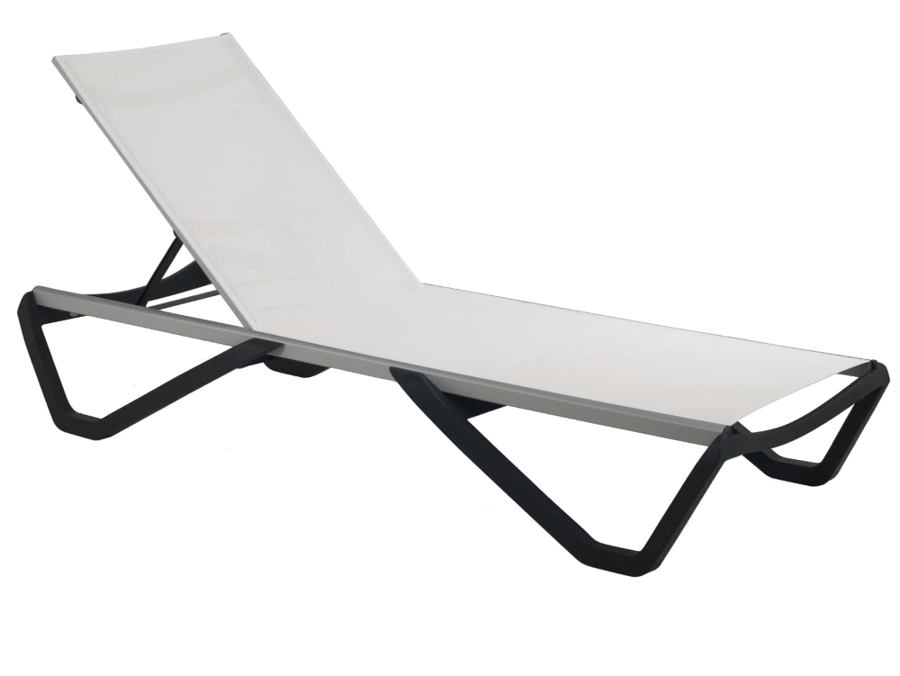 Papatya Wave Sonnenliege anthrazitgrau 22, Material weiß 5001