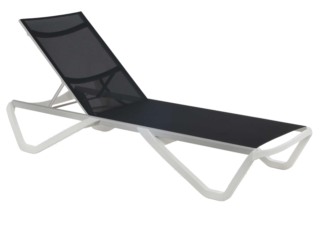 Papatya Wave Sonnenliege weiß 0 1, Material anthrazitgrau 5700