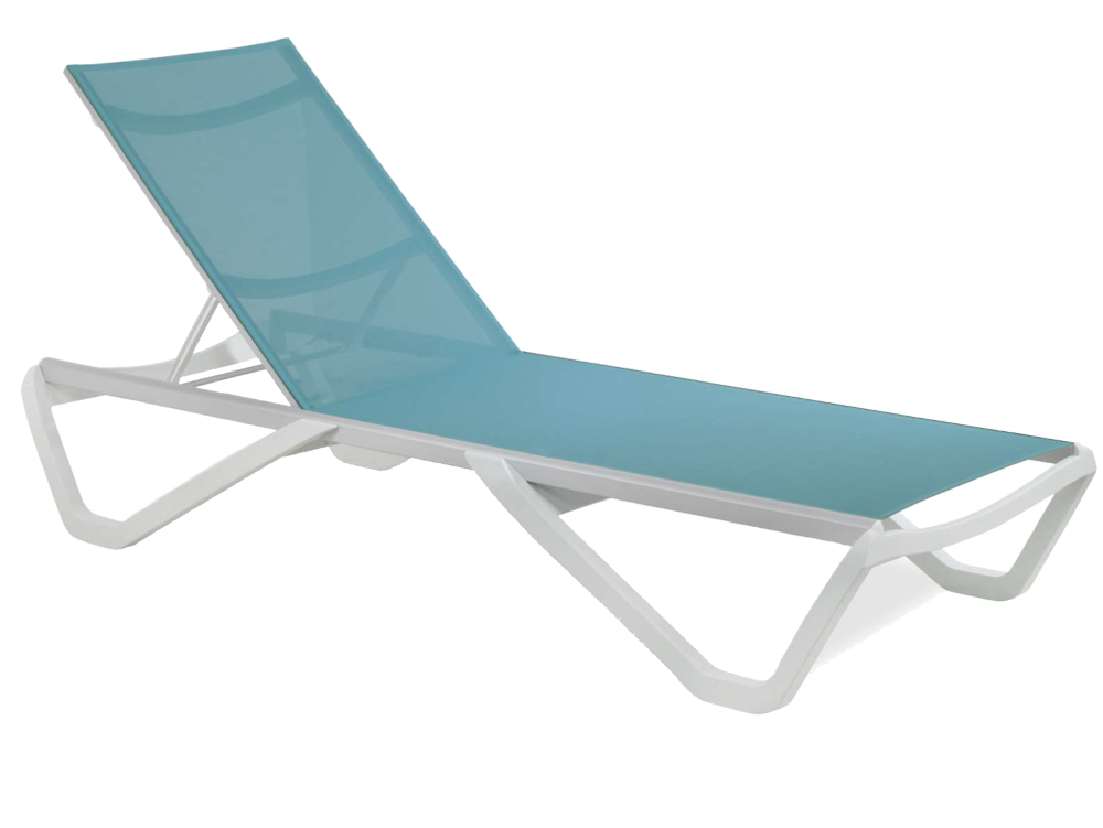 Papatya Wave Sonnenliege weiß 01, Material türkisblau 5347
