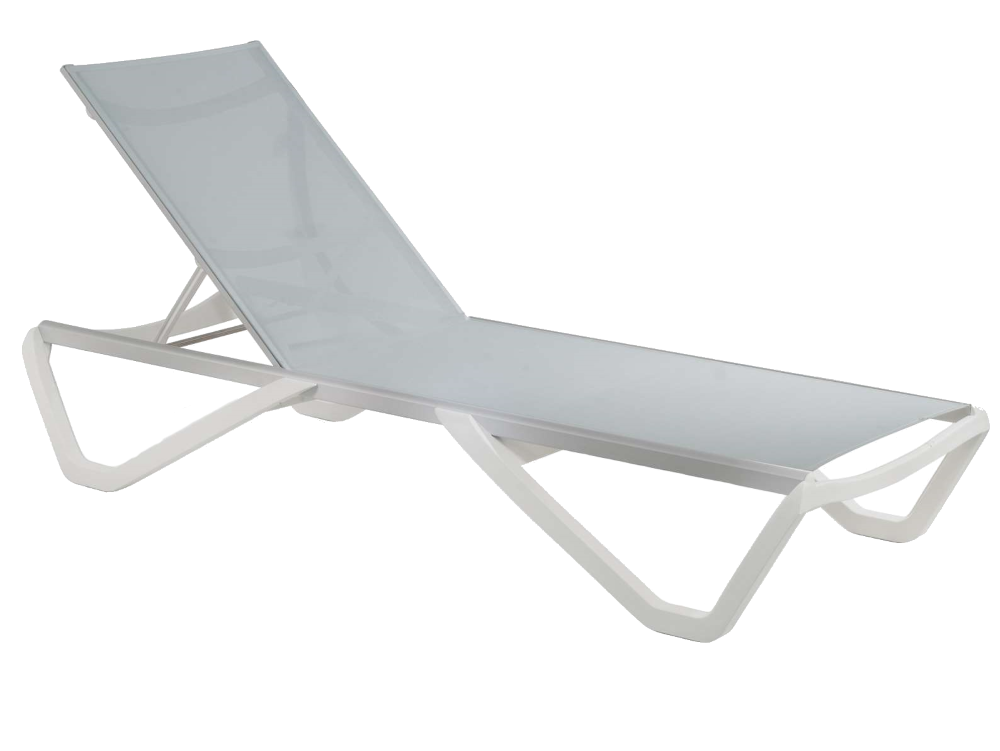 Papatya Wave Sonnenliege weiß 01, Material grau 5374