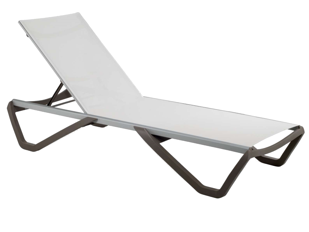 Papatya Wave Sonnenliege grau-braun 61, Material weiß 5001