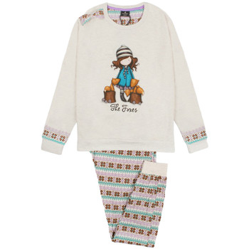 Admas  Pyjamas/ Nachthemden Schlafanzug langarm Hose Felpa The Foxes elfenbeinfarben