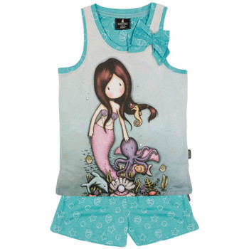 Admas Pyjamas/ Nachthemden Pyjama-Short-Tanktop So Nice To Sea You Santoro blau