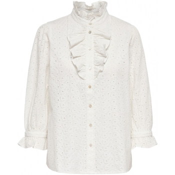La Strada  Blusen Camisa Neela Broderie - Star White