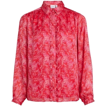 Vila  Blusen Shirt Layla Vie L/S - Pink Yarrow