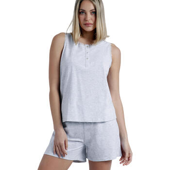 Admas  Pyjama-Sets Pyjama Shorts Tank Top Romantic Grey