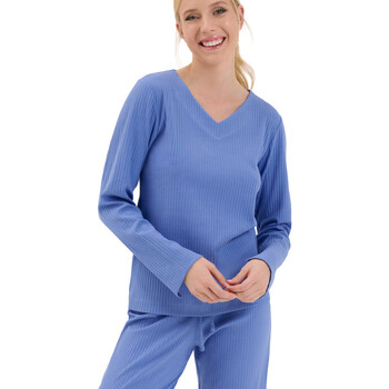 Lisca Pyjama-Sets Top Pyjama V-Ausschnitt Langarm Lucky Cheek
