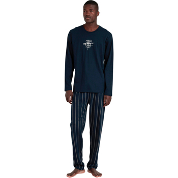 Admas Pyjama-Sets Pyjama Hose Top Langarm Navy Collection