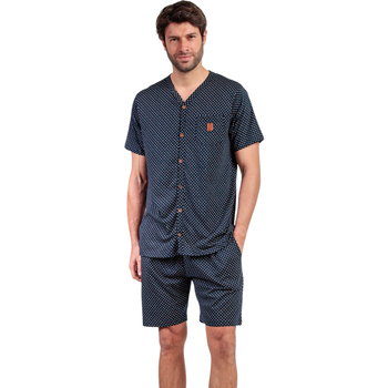 Admas Pyjama-Sets Pyjama Shorts Hemd Kurzarm Leather