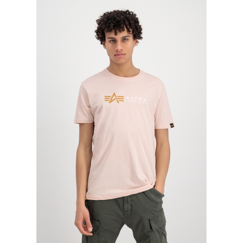 Alpha Industries T-Shirts & Poloshirts Alpha Label T-Shirt - pale peach