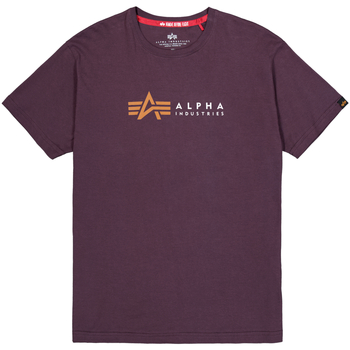 Alpha Industries T-Shirts & Poloshirts Alpha Label T-Shirt - Plum