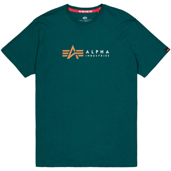 Alpha Industries T-Shirts & Poloshirts Alpha Label T-Shirt - Force Green