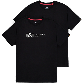 Alpha Industries  T-Shirts & Poloshirts Alpha Label T-Shirt 2 Pack - black