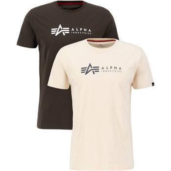 Alpha Industries  T-Shirts & Poloshirts Alpha Label T-Shirt 2 Pack - black olive/jet stream white