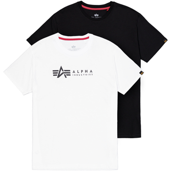 Alpha Industries  T-Shirts & Poloshirts Alpha Label T-Shirt 2 Pack - black/white