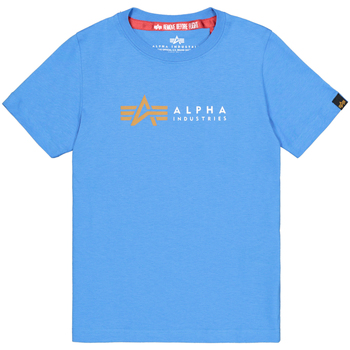 Alpha Industries T-Shirts & Poloshirts Alpha Label T-Shirt K - mediteranian blue