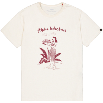Alpha Industries  T-Shirts & Poloshirts Alpha Hawaii T-Shirt - vintage white