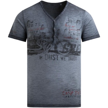 Camp David  T-Shirt T-Shirt Riding The World I Henley-Kurzarmshirt