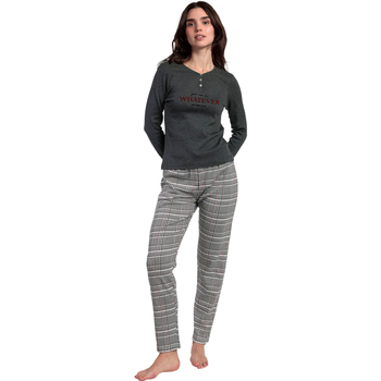 Admas Pyjama-Sets Pyjama Hose Top Langarm Houndstooth