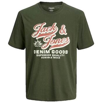 Jack & Jones T-Shirt T-shirt Jack Jones col rond beige en coton biologique