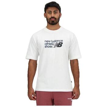 New Balance  T-Shirt T-shirt New Balance manches courtes col rond blanc